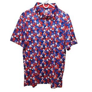 Mens Colorful Short Sleeve Polo Shirt Size M Dri-Fit